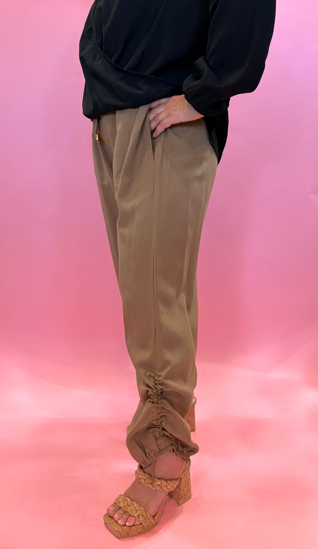 Marley Drapey Twill Adjustable Scrunch Jogger