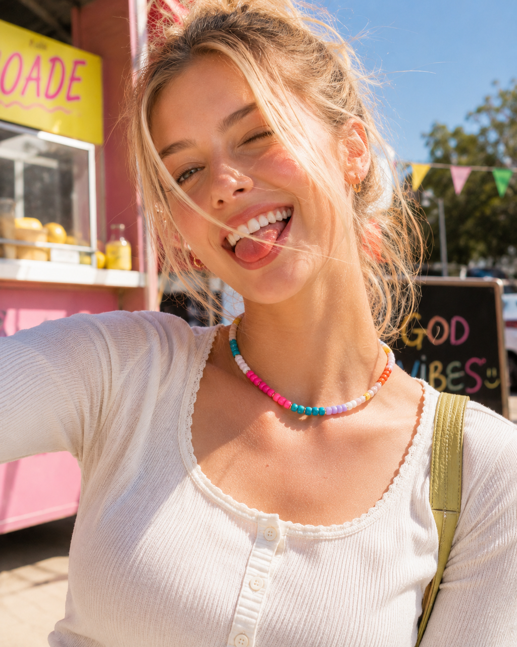Multi-Color Beaded Necklace (Multi Color)