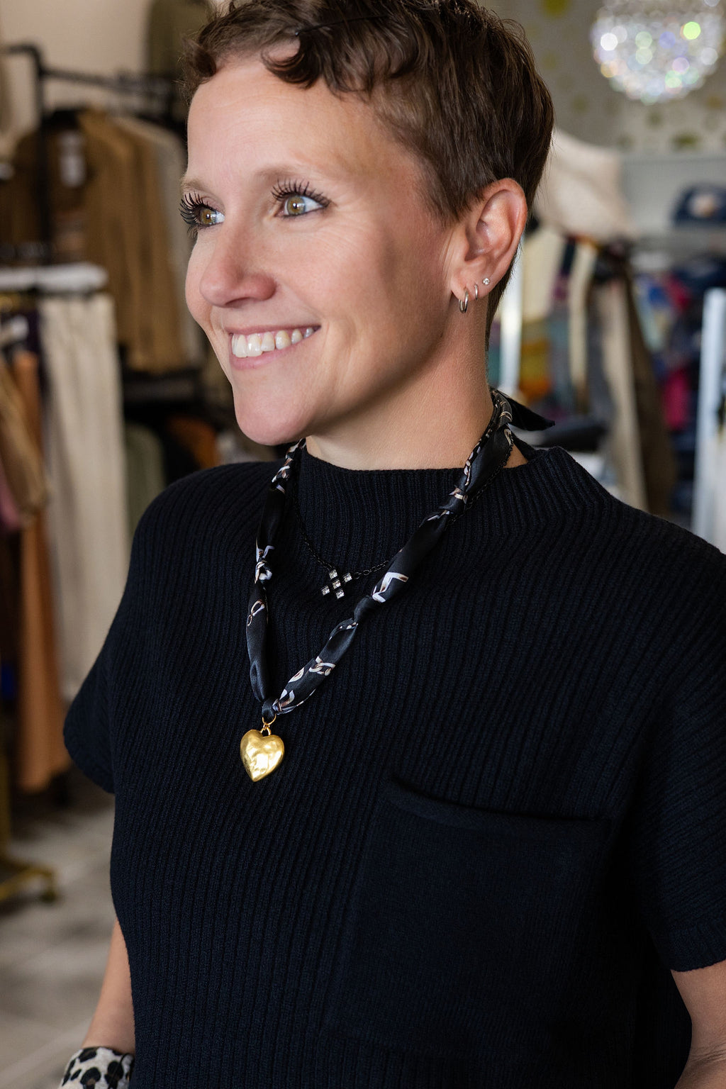 Tara Short Sleeve Mock Neck Knit Top