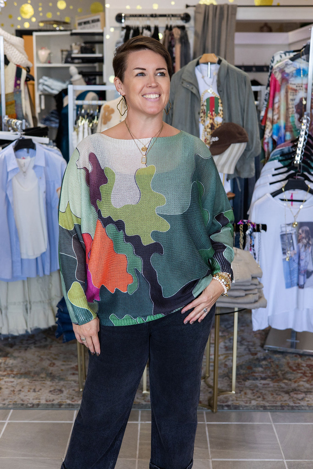 Camo Printed Sweater