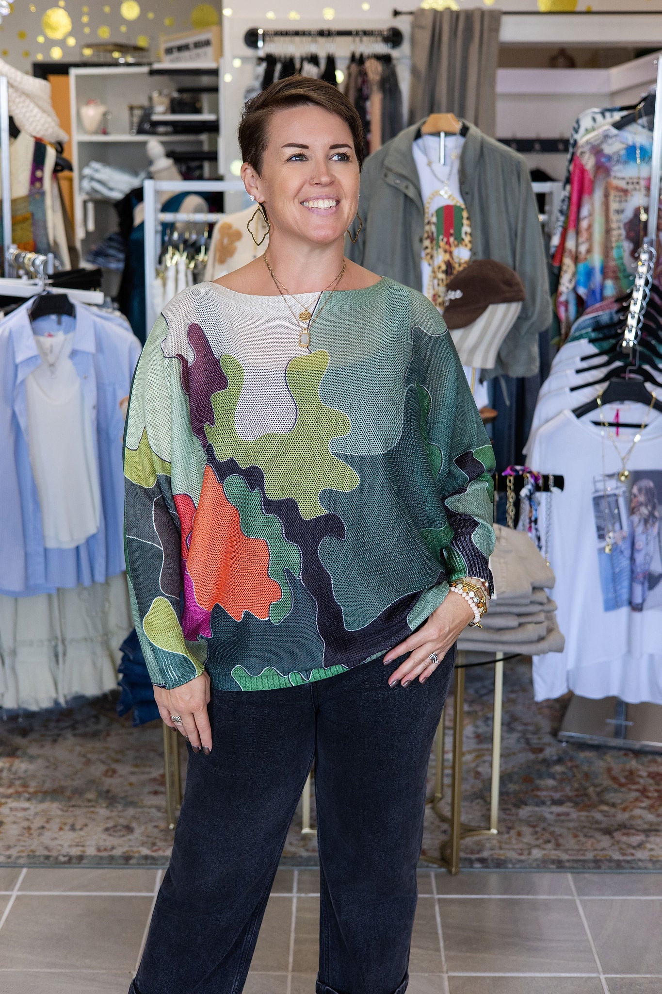 Camo Printed Sweater