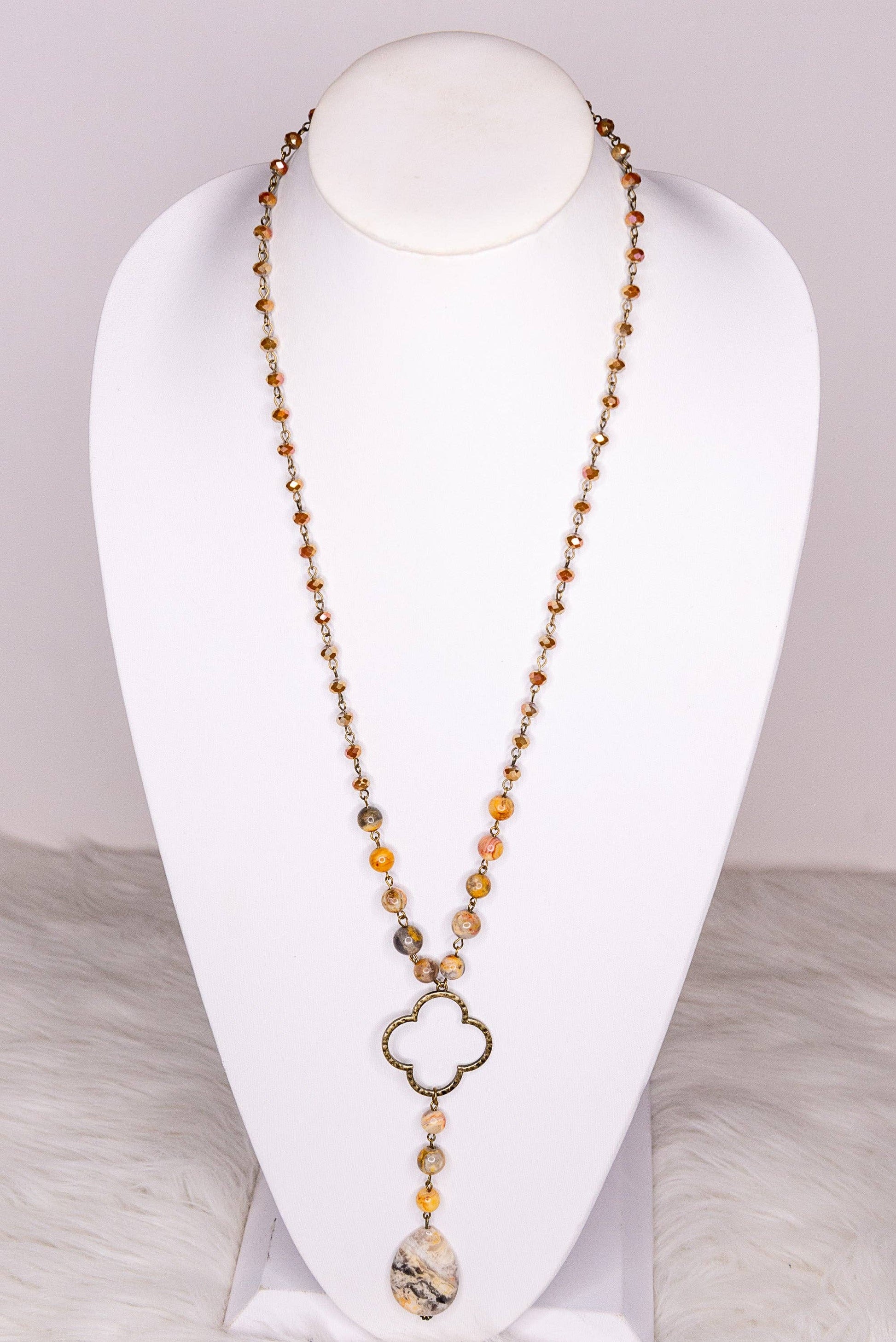 Boho Necklace Alani Necklace in Taupe