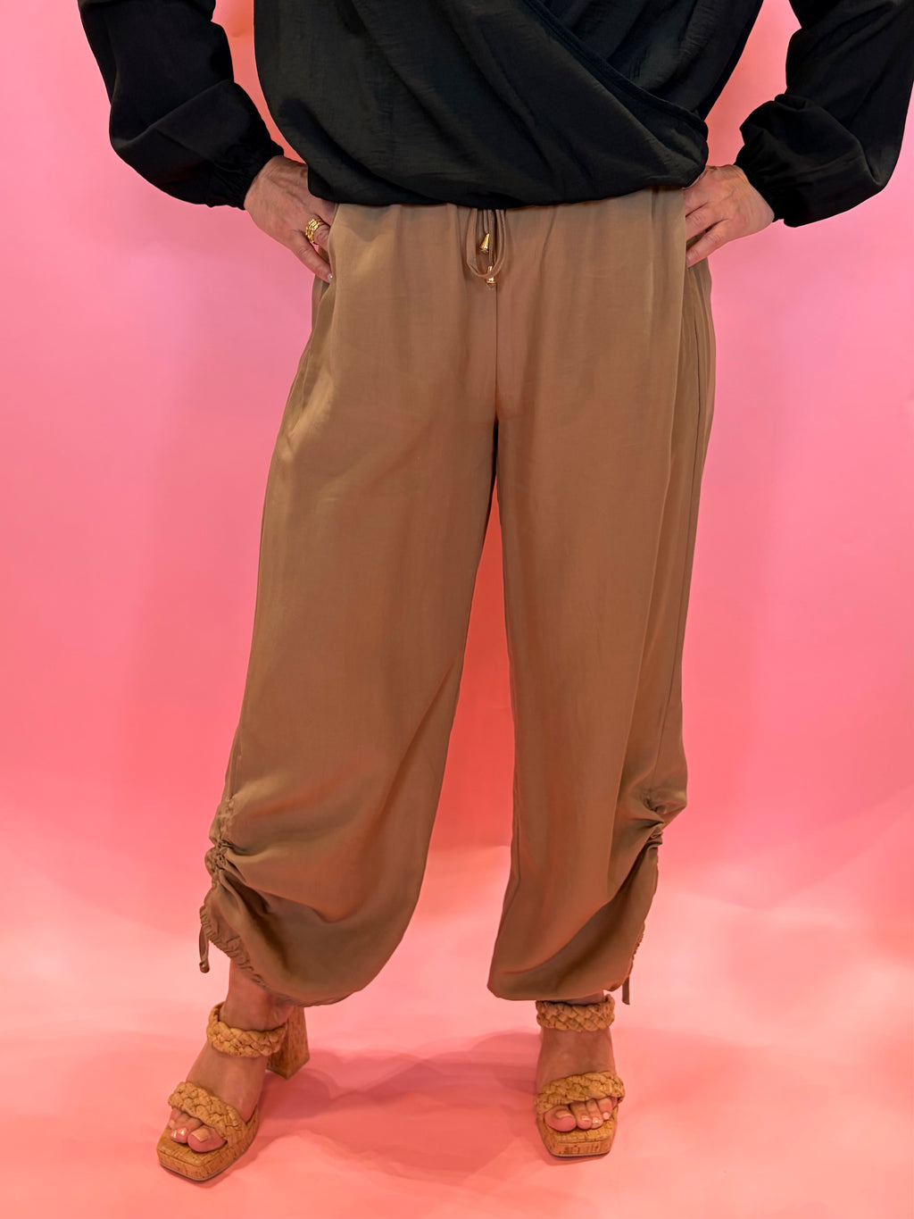 Marley Drapey Twill Adjustable Scrunch Jogger