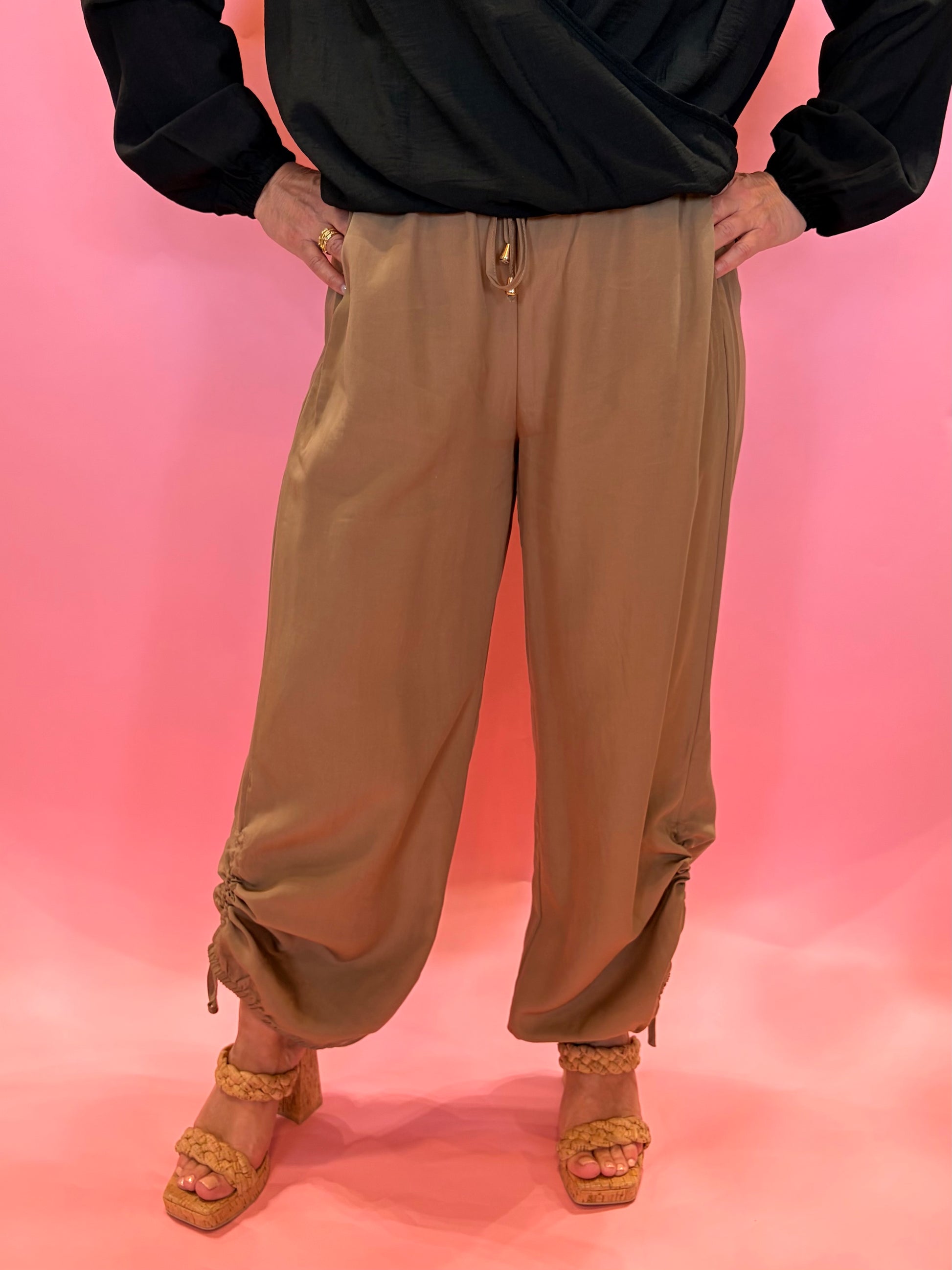 Marley Drapey Twill Adjustable Scrunch Jogger