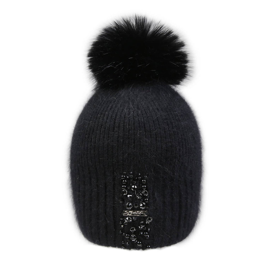 Decorative Perlies Accent Pompom Hat SD120