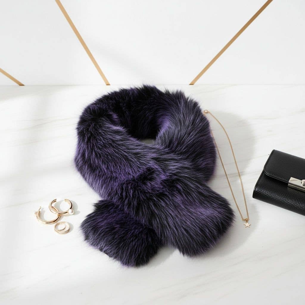 Scarf Luxe Faux Fur Collar Winter Stole