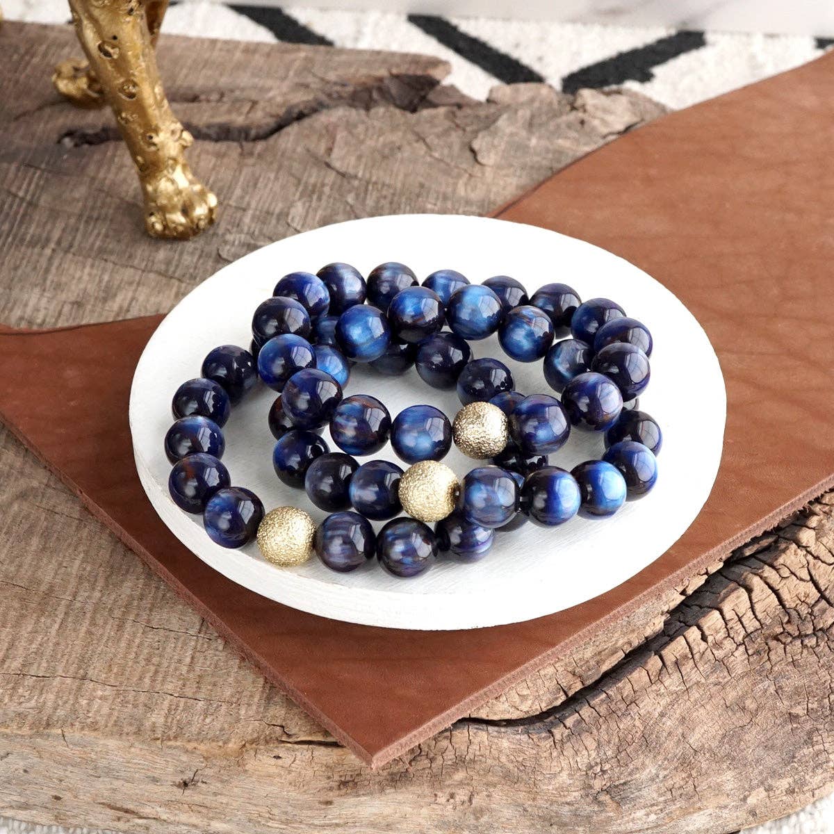 Chunky Beaded Stretch Bracelet Set – Fall Glow