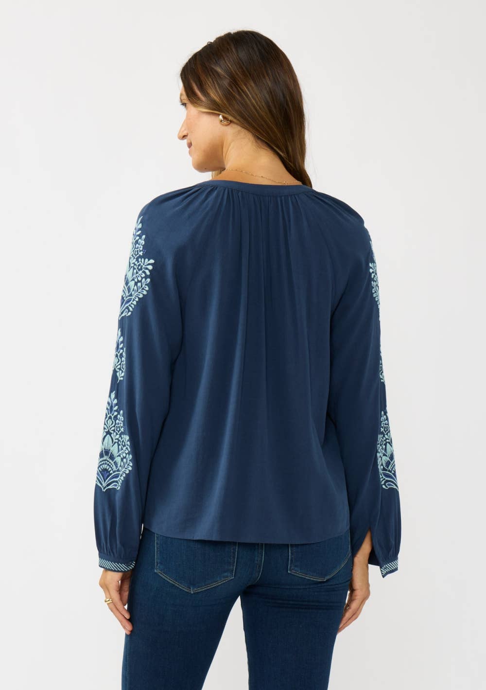 Maeve Embroidered Button Blouse