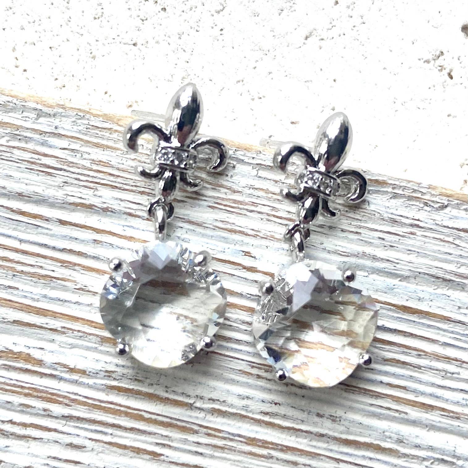 Fleur De Lis Crystal Earrings
