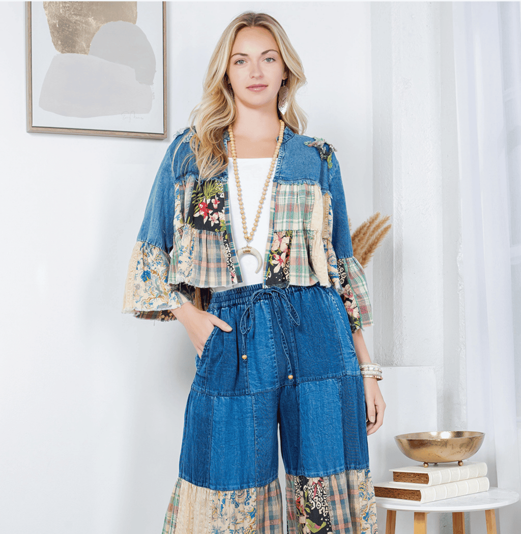 Boho Patchwork and Denim Summer Top
