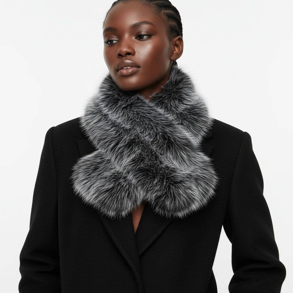 Scarf Luxe Faux Fur Collar Winter Stole