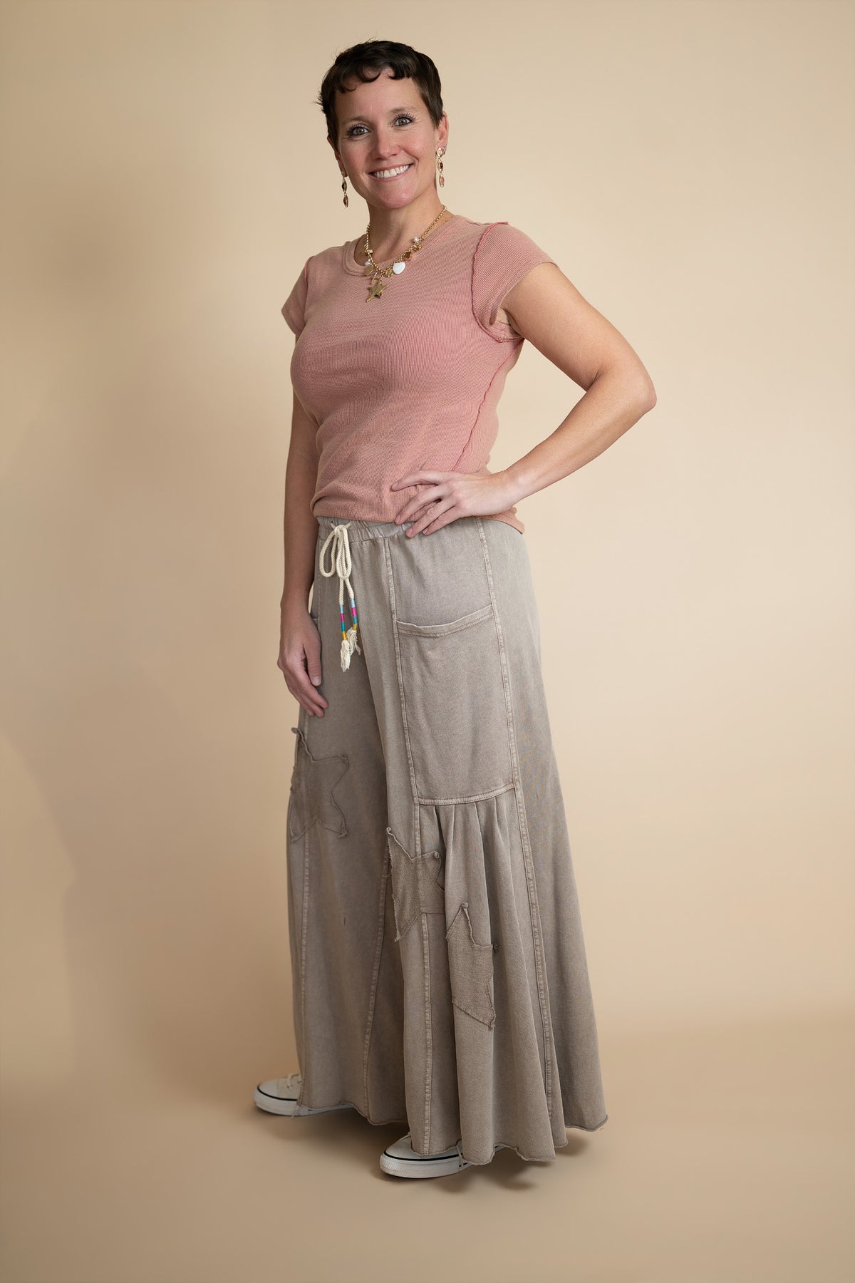 Lennox Star Patch Palazzo Pants