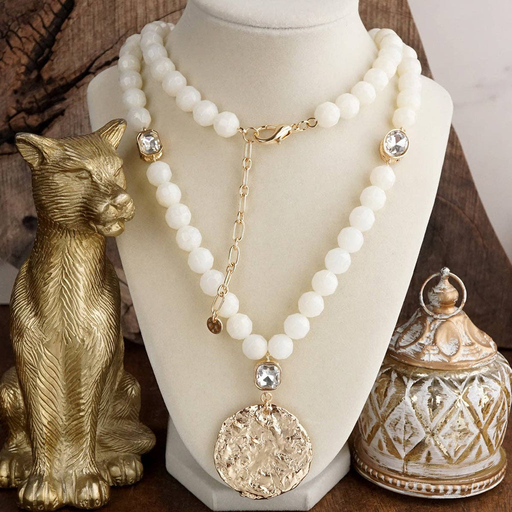 Long Coin Chunky Beaded Necklace – Marbled Muse