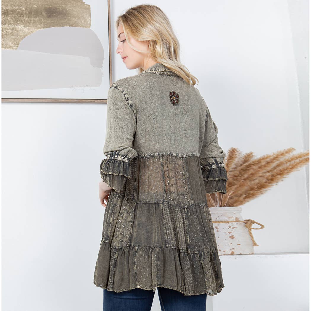Chasing Daylight Embroidered Button-Down Tunic