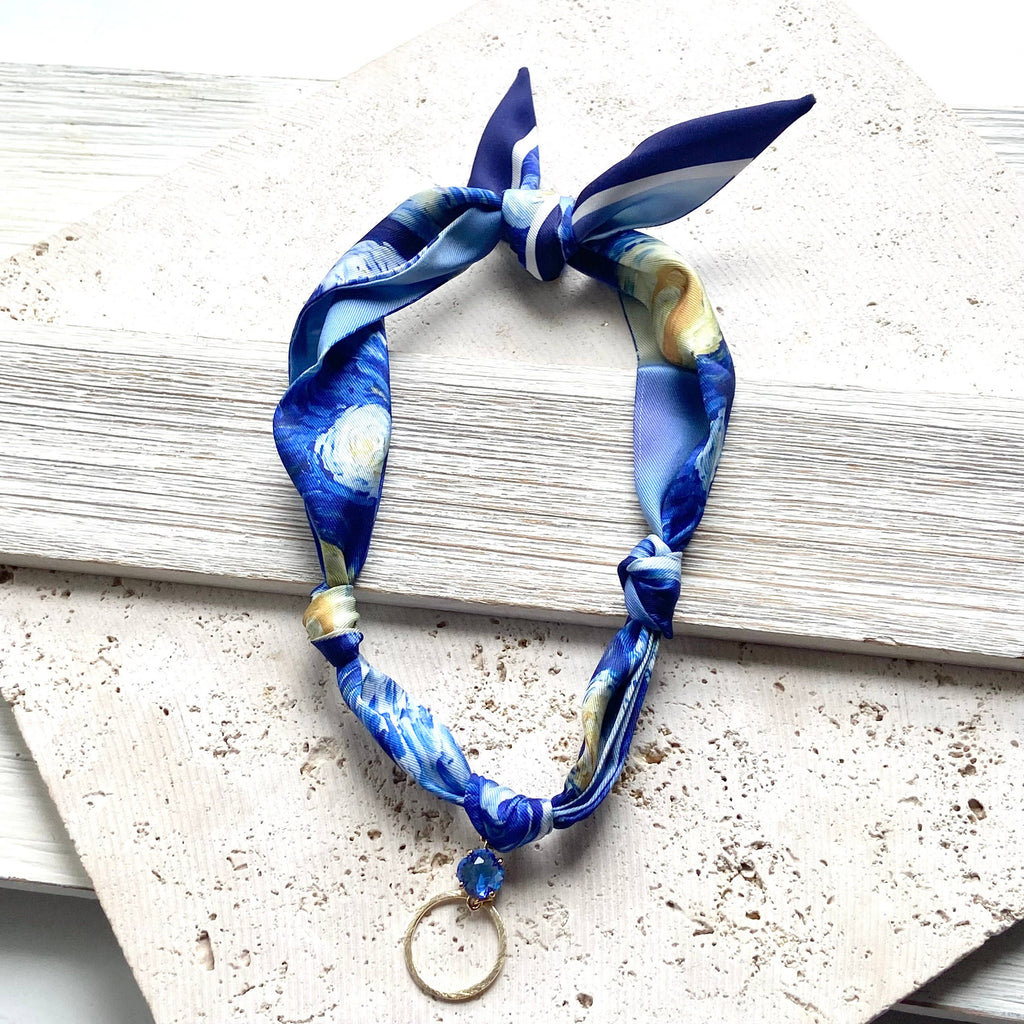Van Gough Scarf Necklace w/ Charms + Pendants
