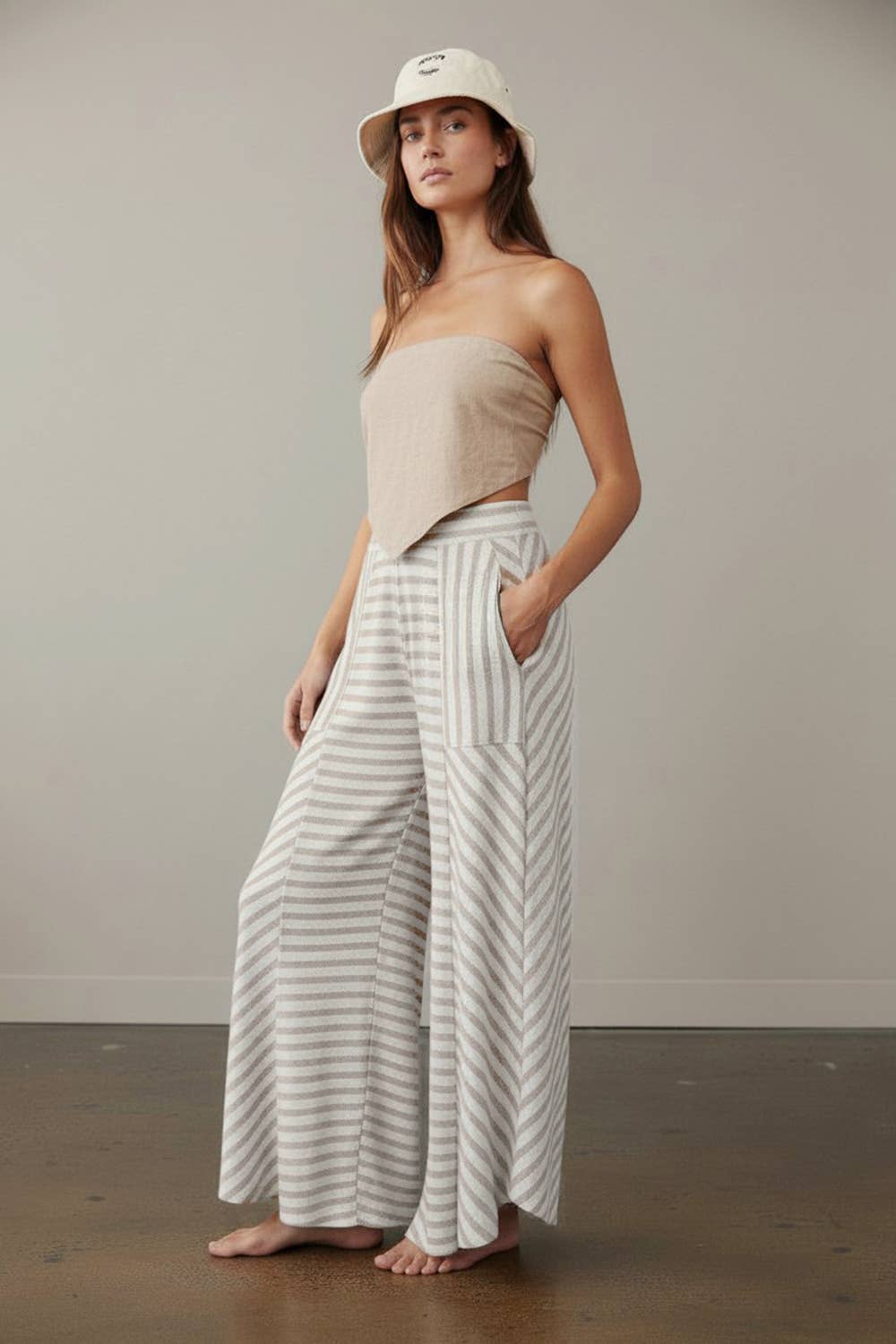 Stripe Lounge Wide Leg Summer Pants