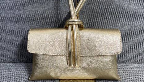 Italian Metallic Leather Crossbody Bag