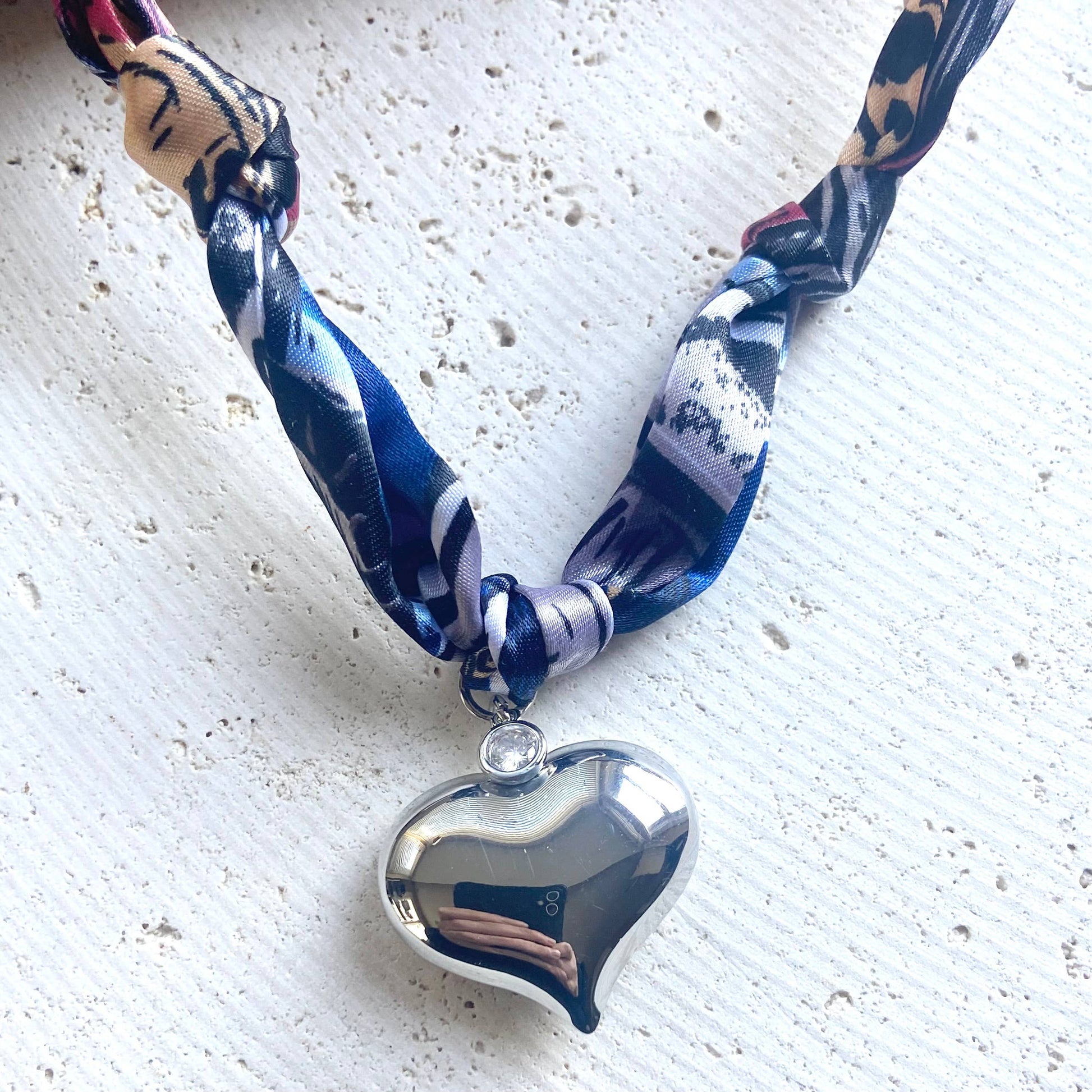 Scarf Necklace w/ Charms + Pendants