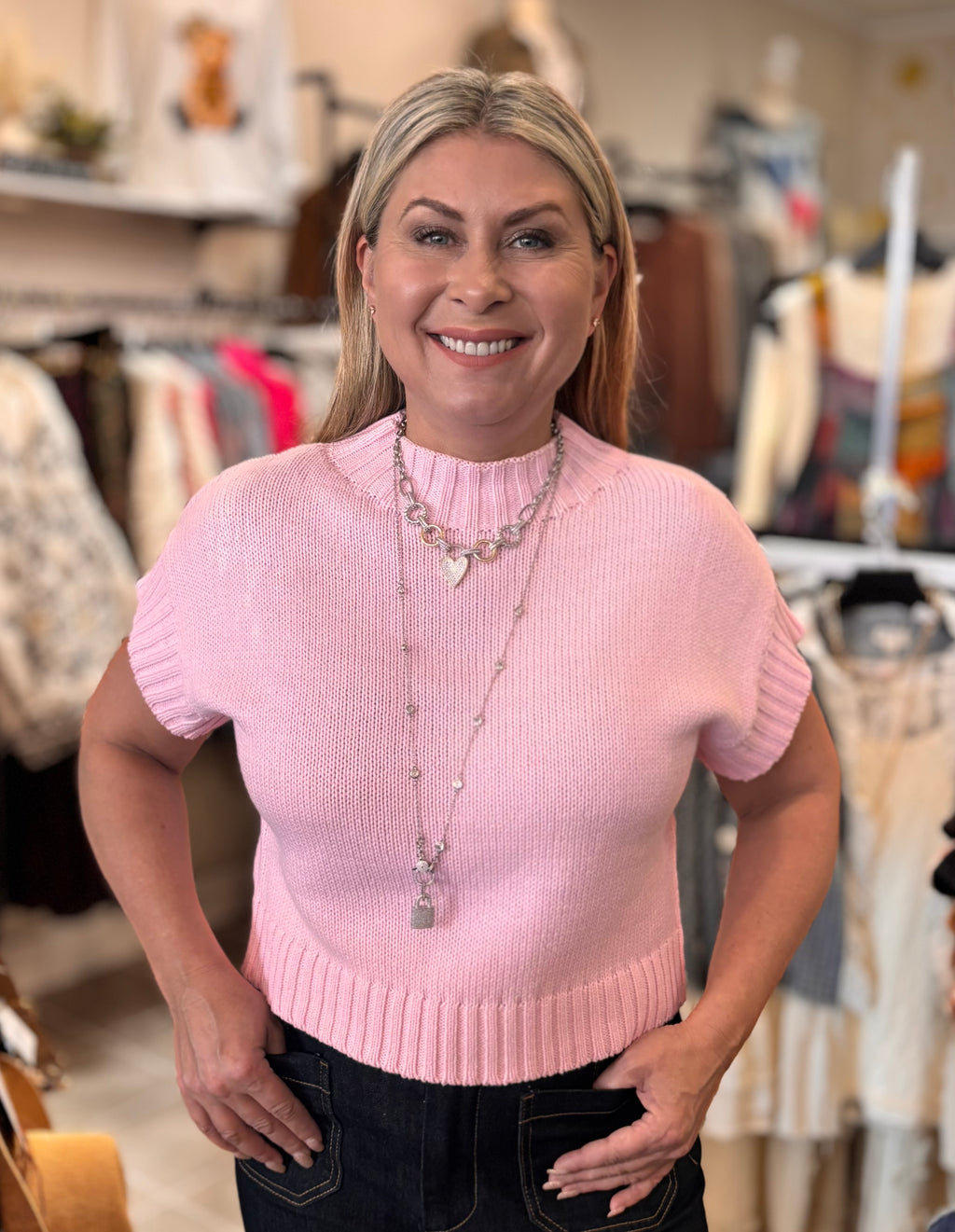 Shelly Cropped Sweater Tee