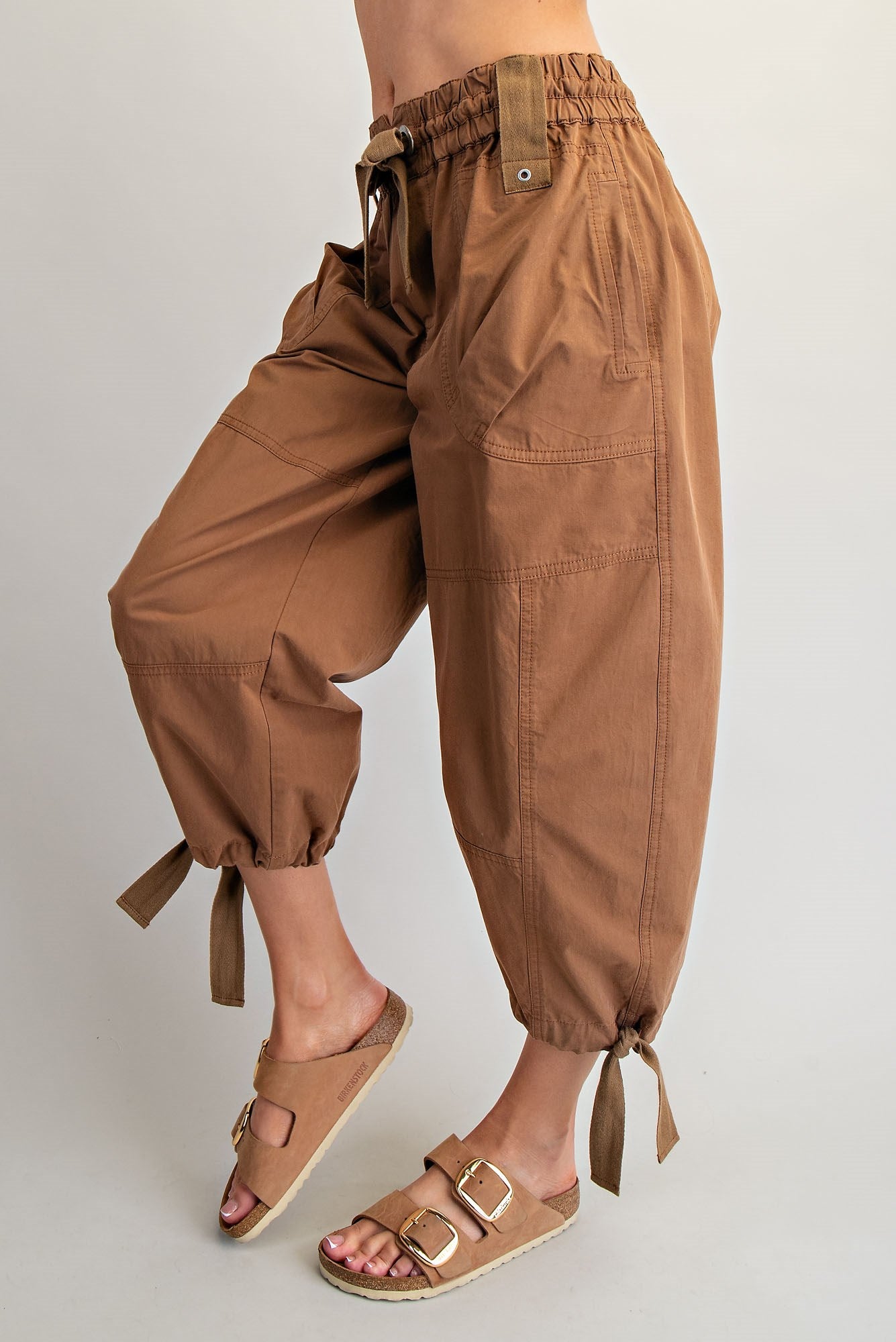 Mineral Washed Tied Cuff Jogger Pants