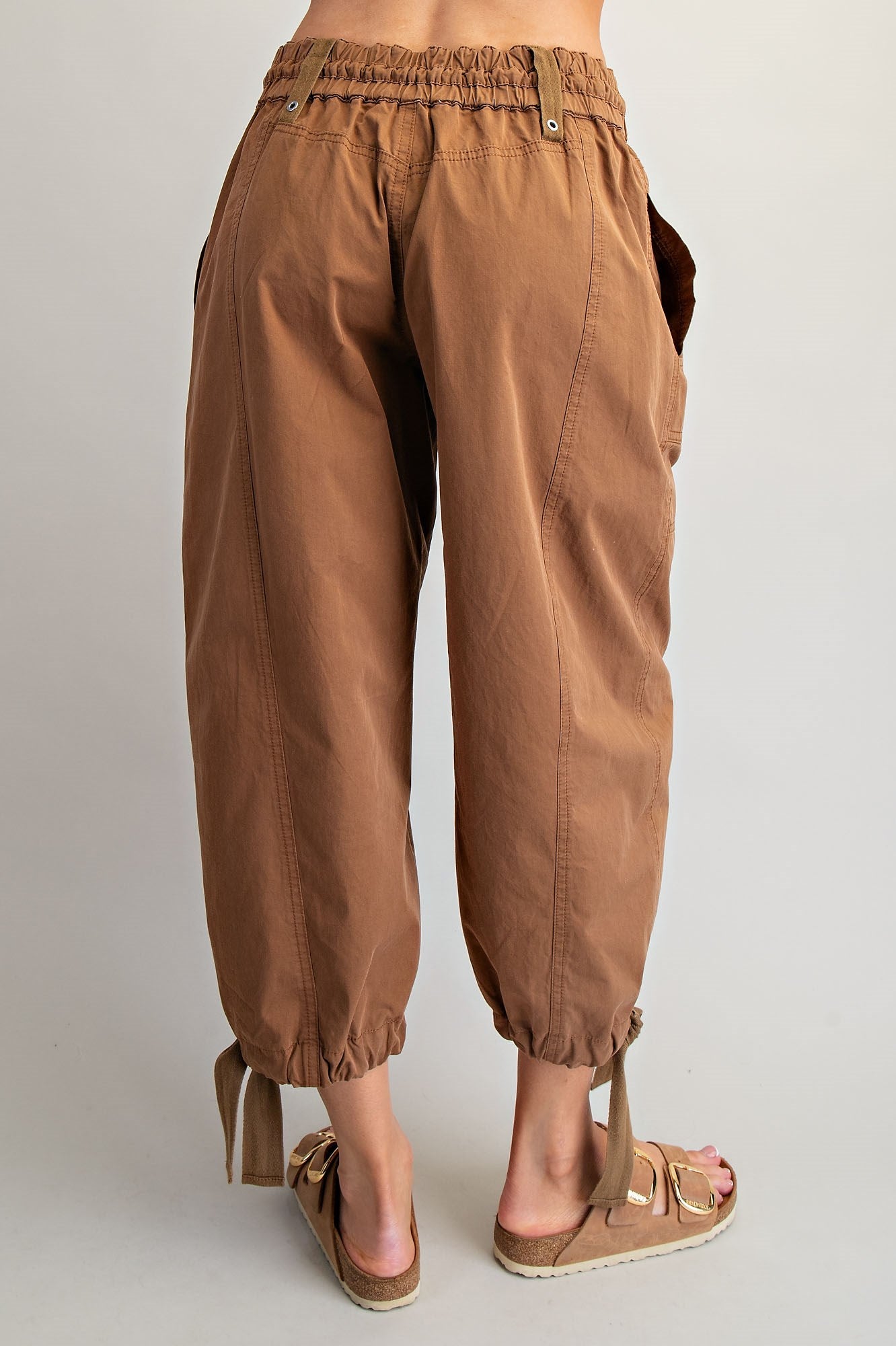Mineral Washed Tied Cuff Jogger Pants