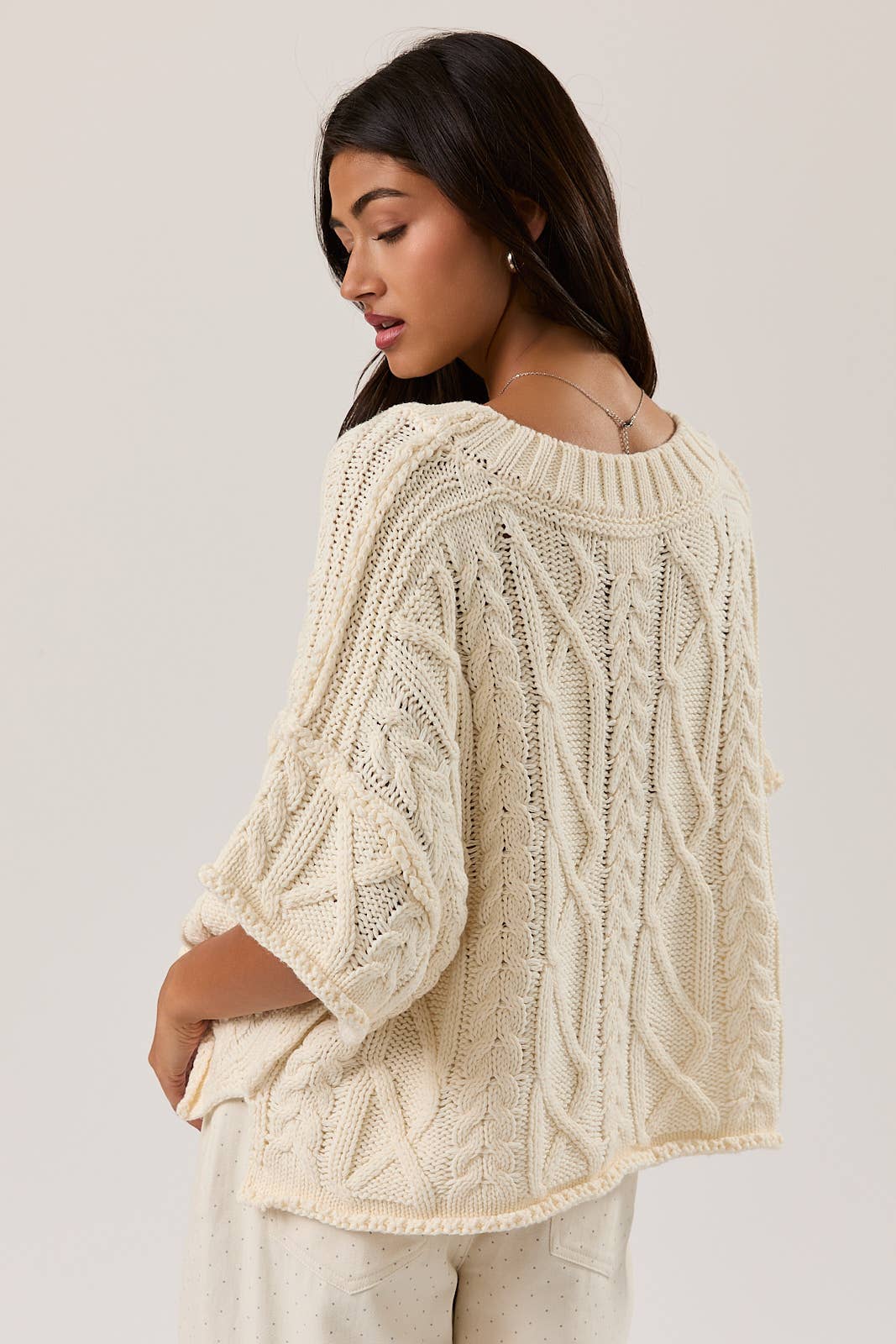 Round Neck Short Sleeve Sweater Top