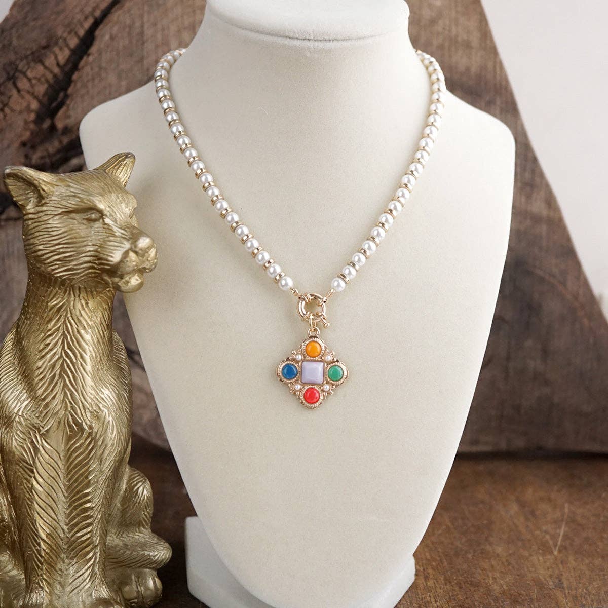 Pearl Cross Pendant Necklace – Pearl Mosaic
