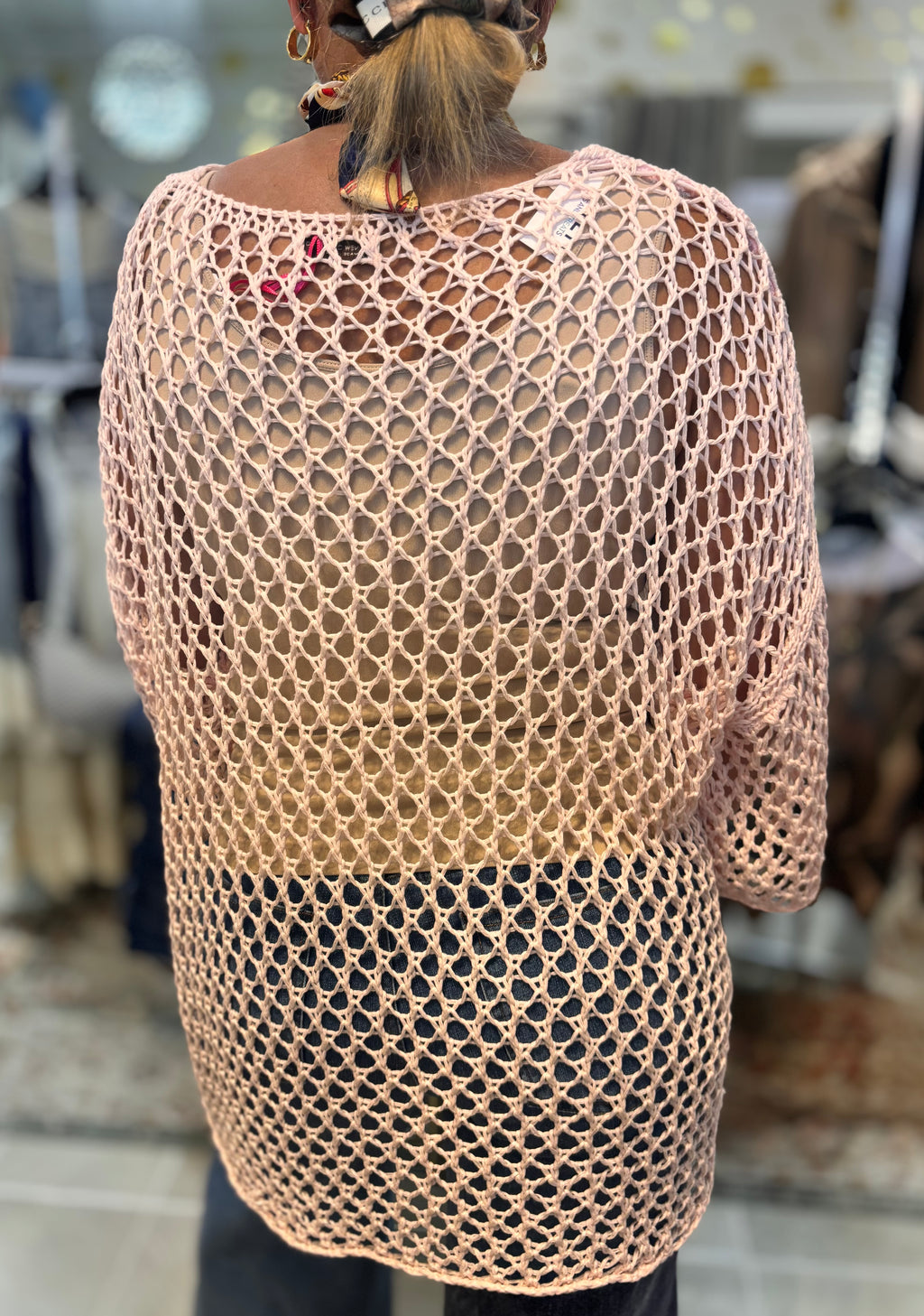 Best-Selling Crochet Top with Metallic Gold Star