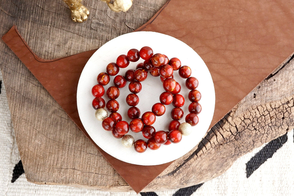 Chunky Beaded Stretch Bracelet Set – Fall Glow