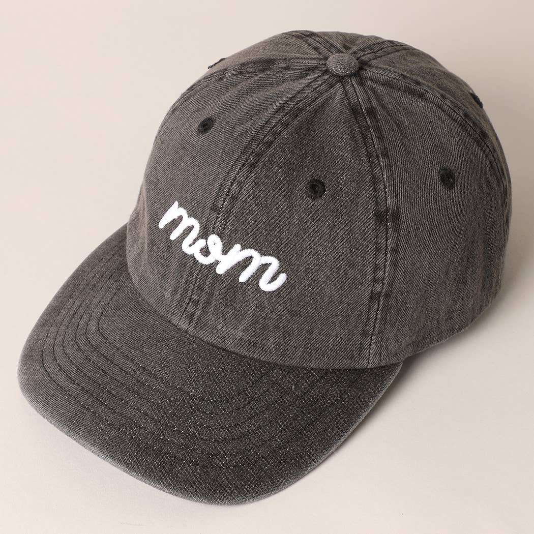 Mom Text Embroidery Cap