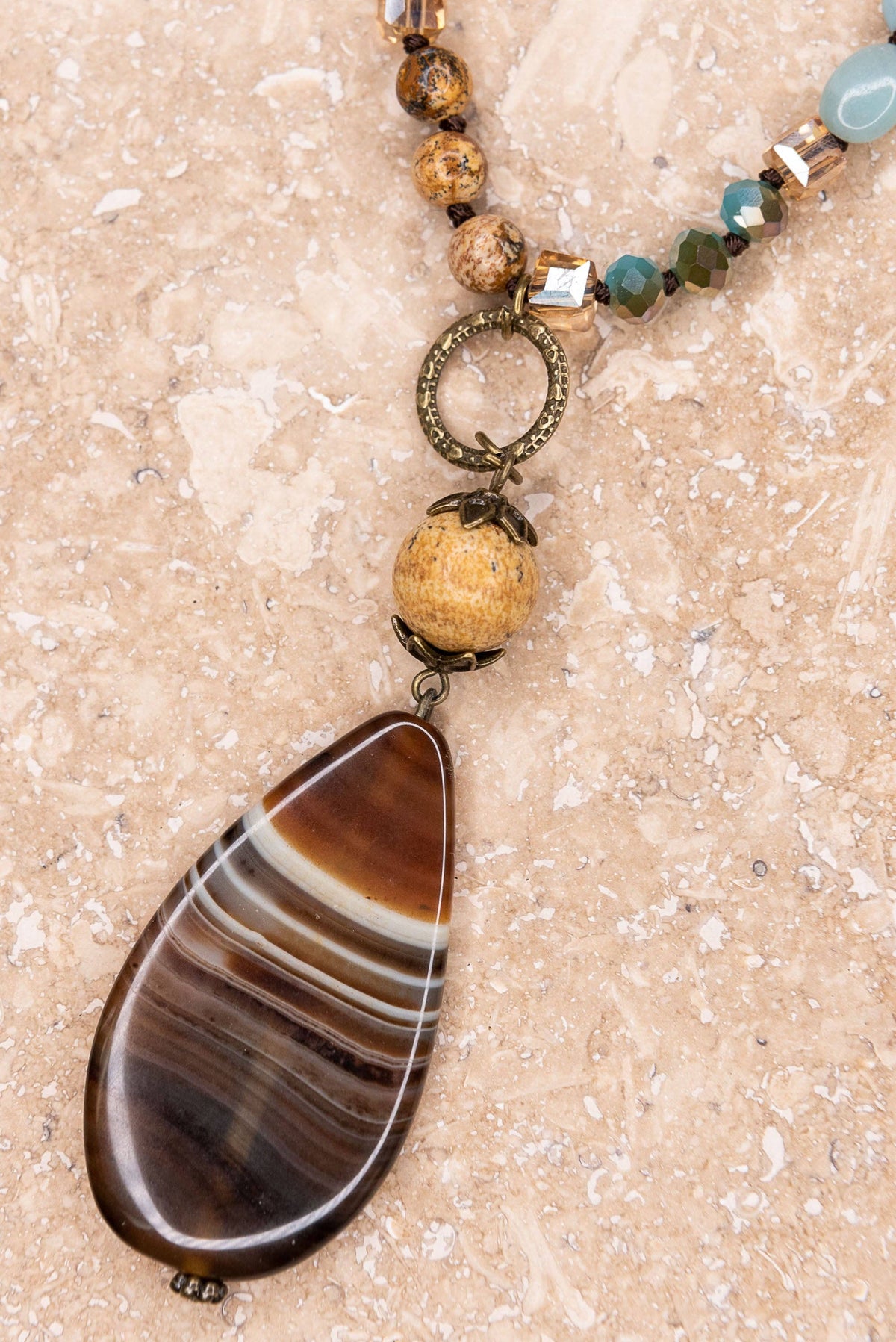 Debbie Necklace in Turquoise/Brown