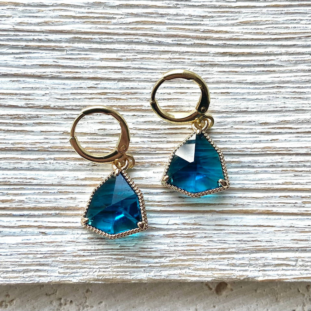Teal Crystal Earrings