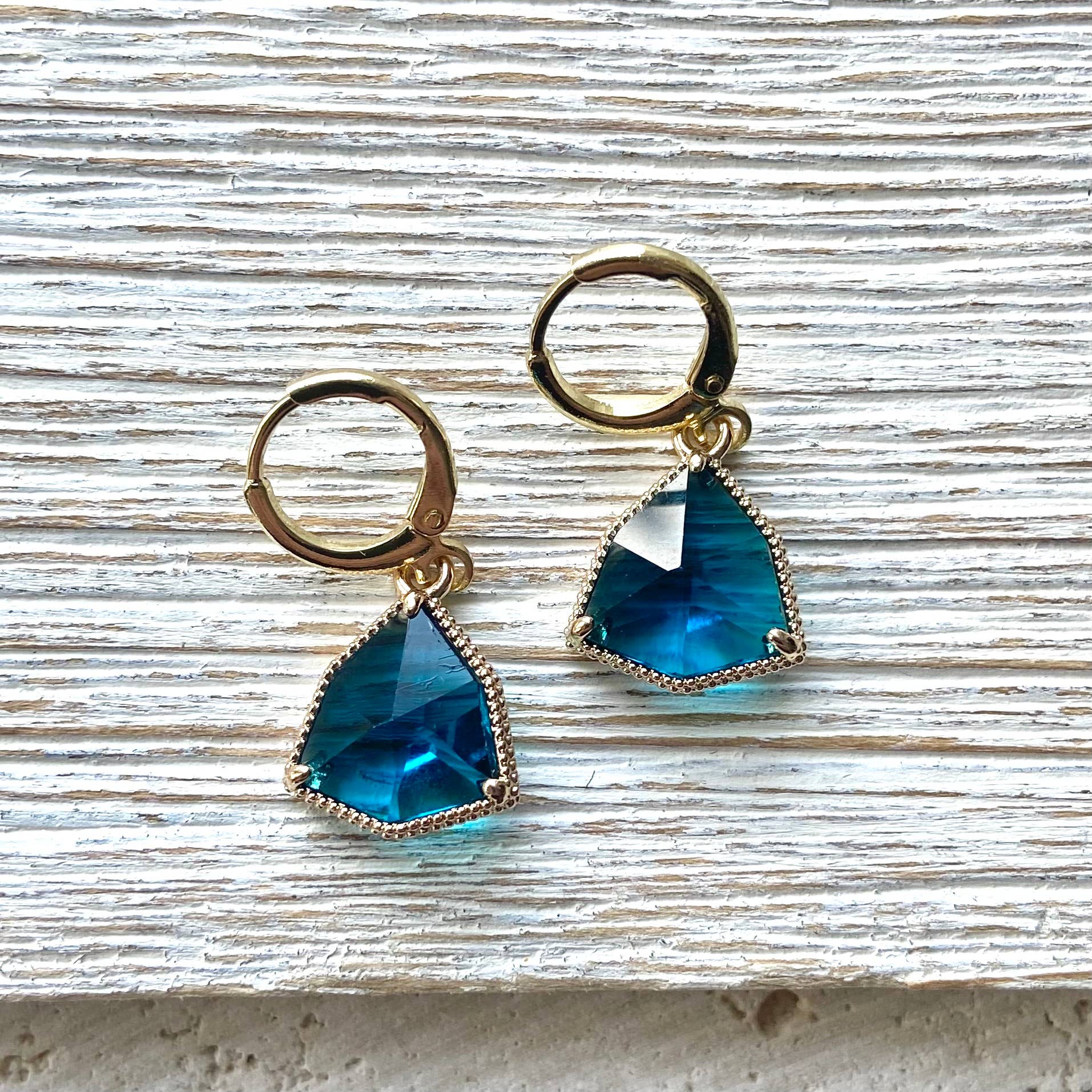 Teal Crystal Earrings