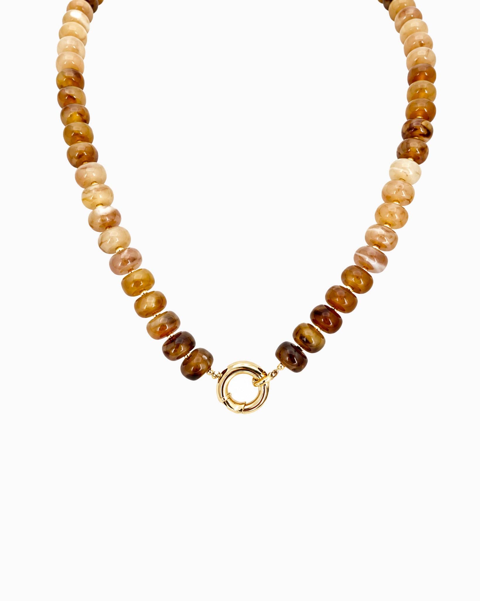 Marble Bead Toggle Clasp Statement Necklace
