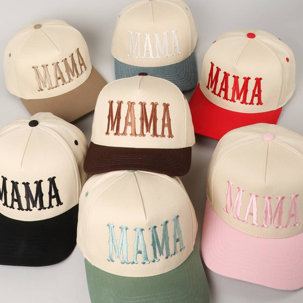MAMA Typographic Design Embroidery Baseball Cap