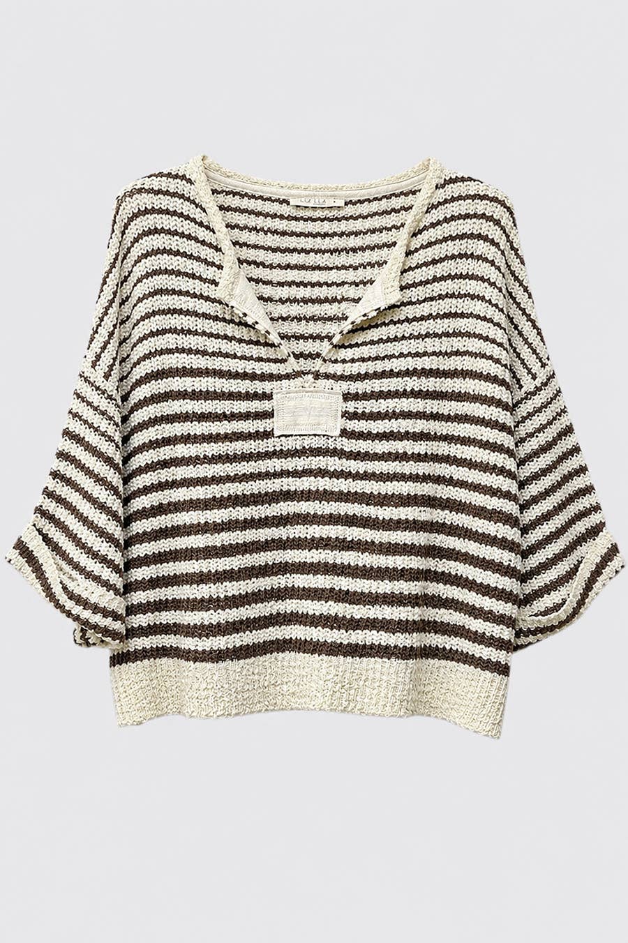 Lightweight Striped Slouchy Sweater w/ V-Neckline