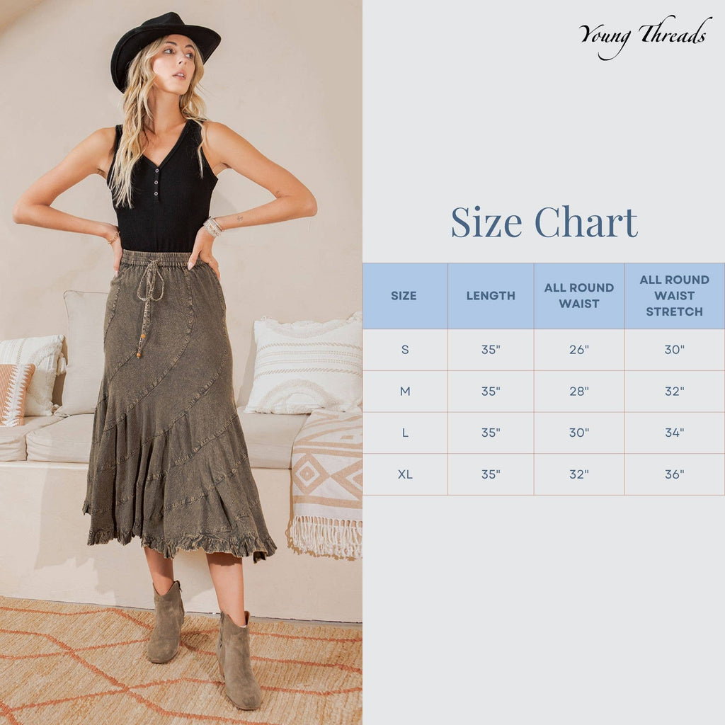 Boho Flair: Asymmetrical Mid-Length Skirt