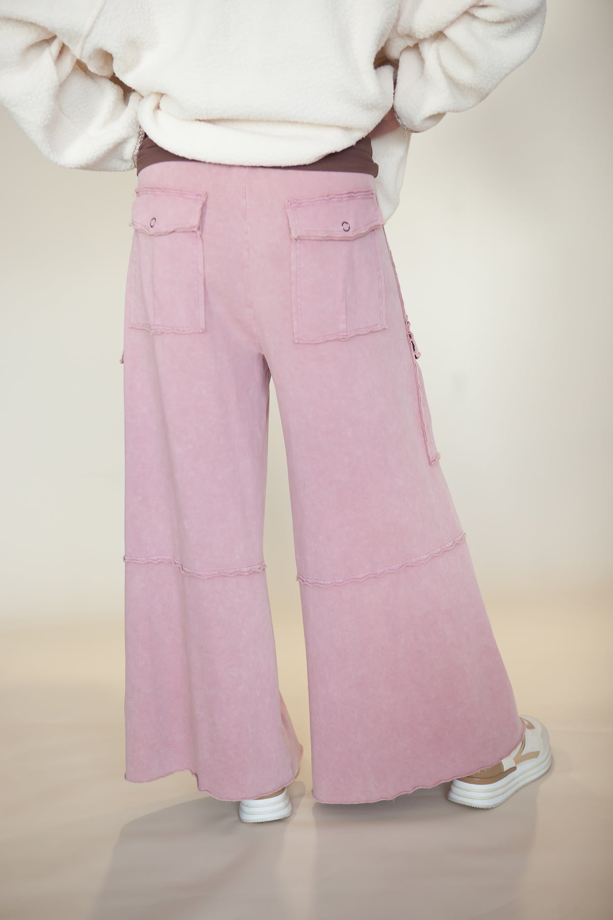 Nomad Wide Leg Terry Cargo Pants