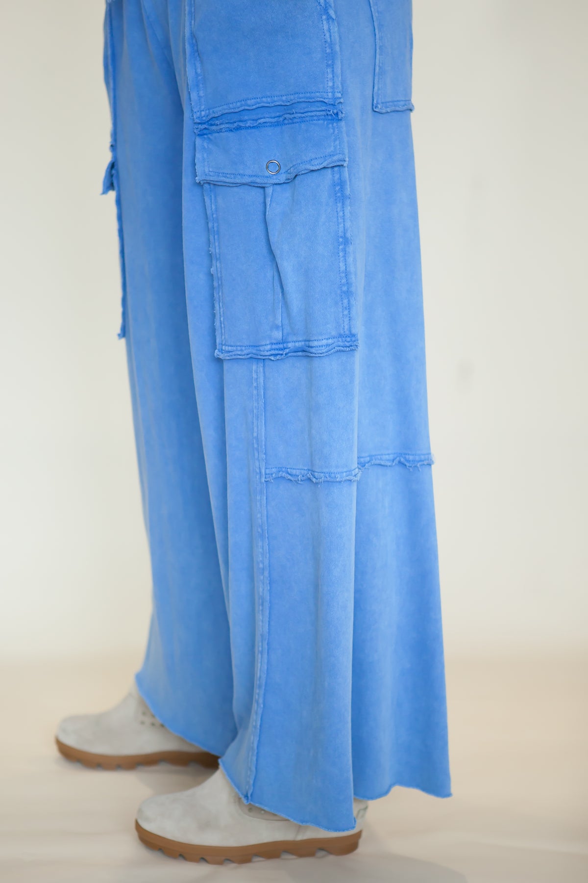 Nomad Wide Leg Terry Cargo Pants