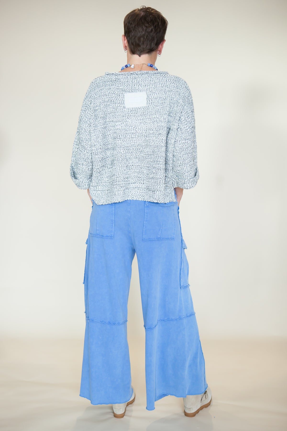 Nomad Wide Leg Terry Cargo Pants