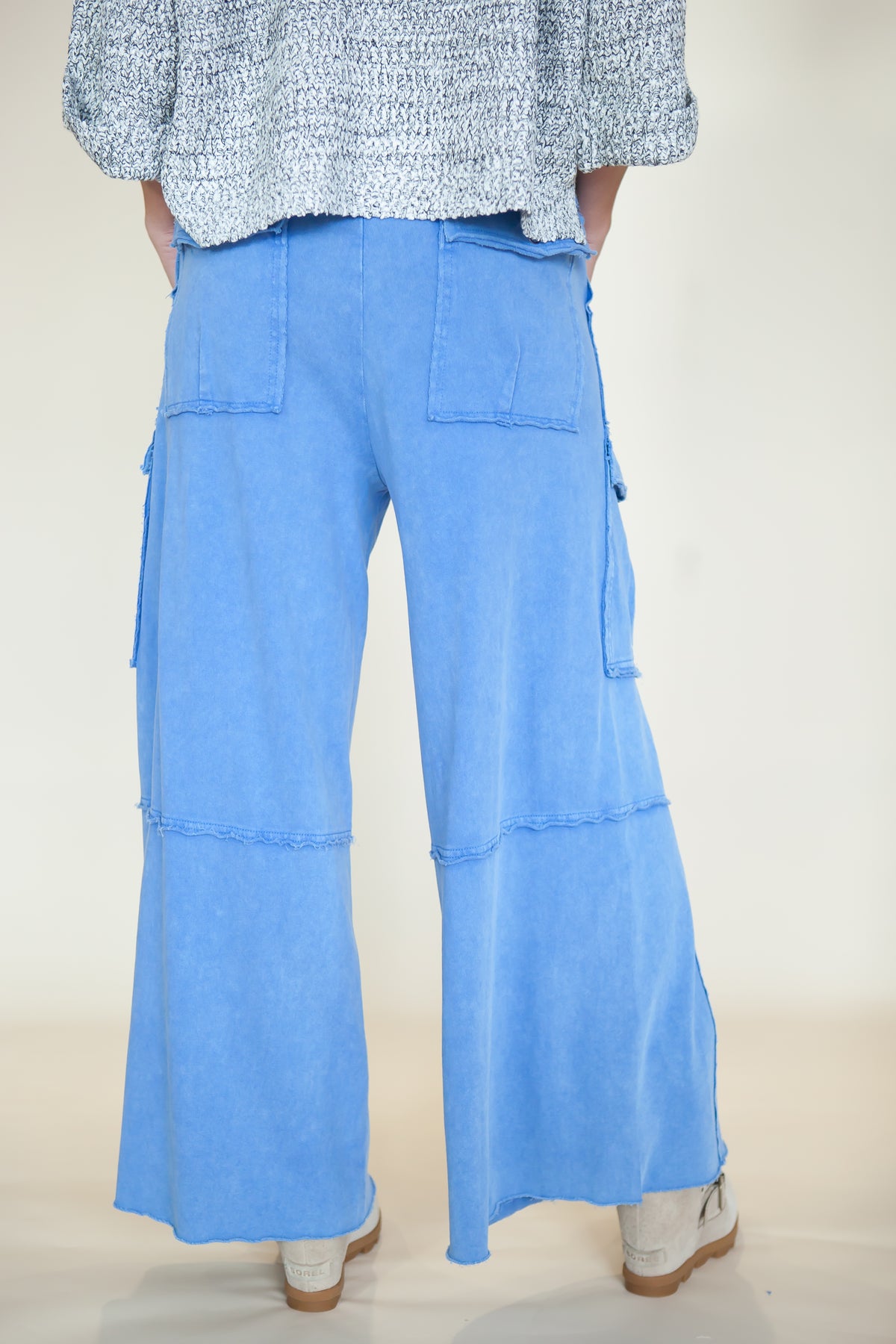 Nomad Wide Leg Terry Cargo Pants