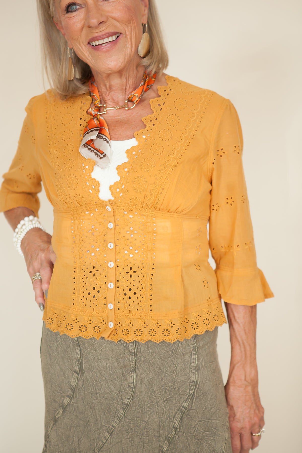 Free People Salone Eyelet Top