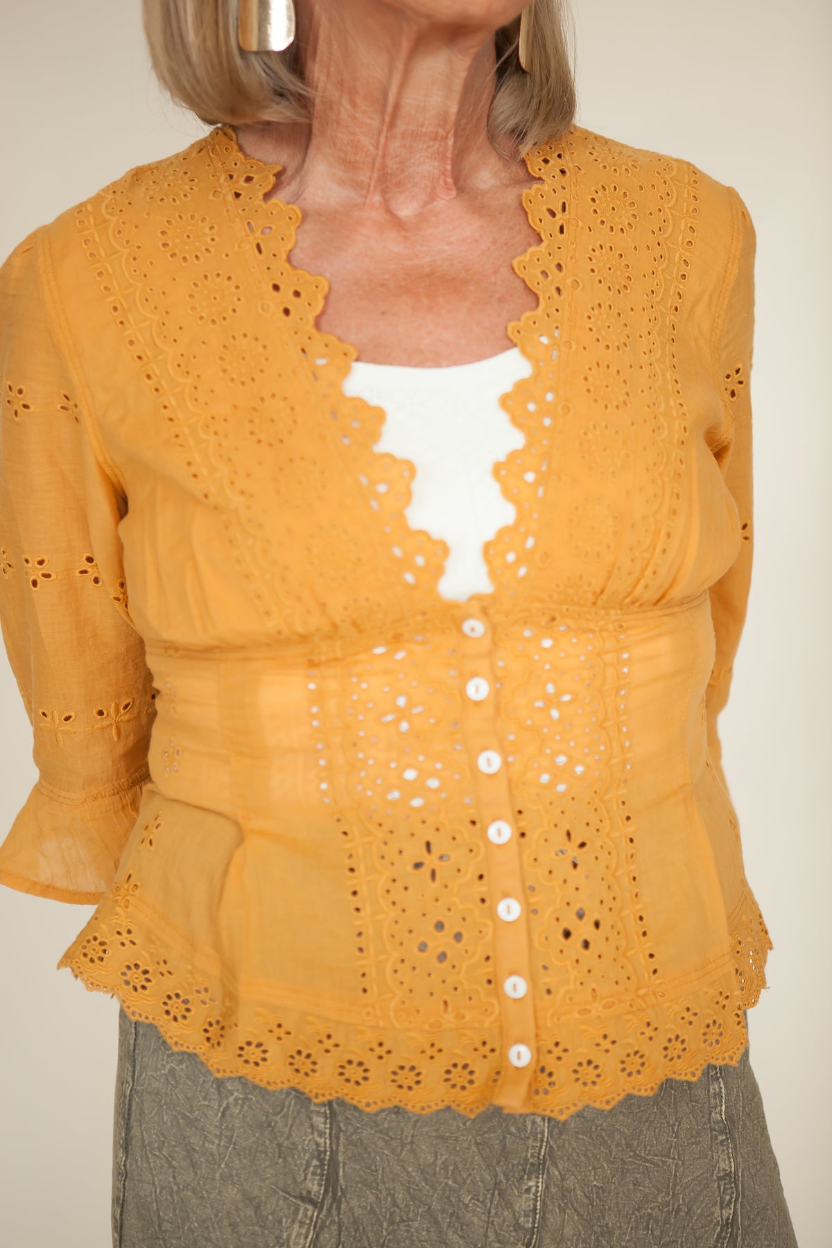 Free People Salone Eyelet Top