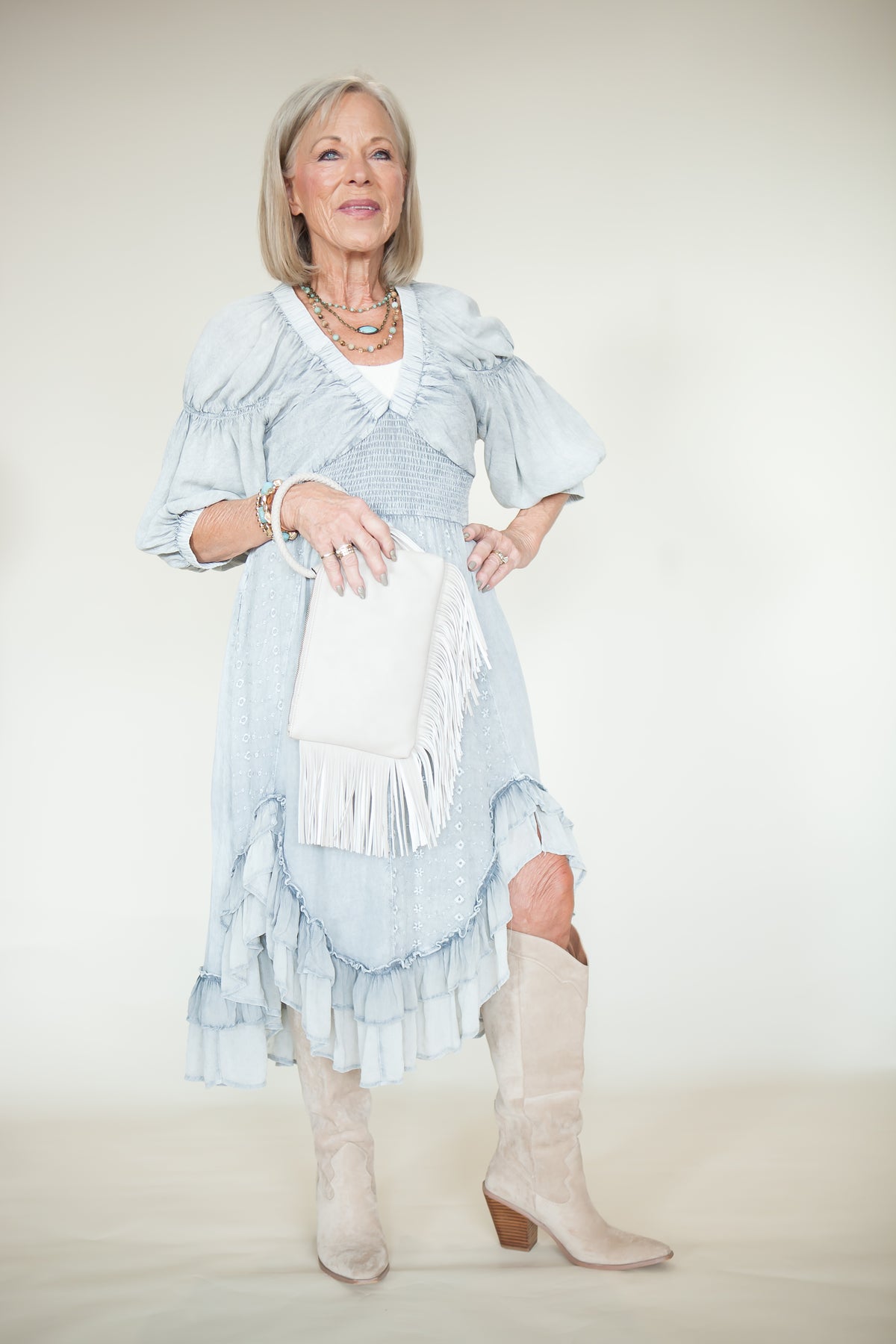 Boho Goddess V-Neck Dress