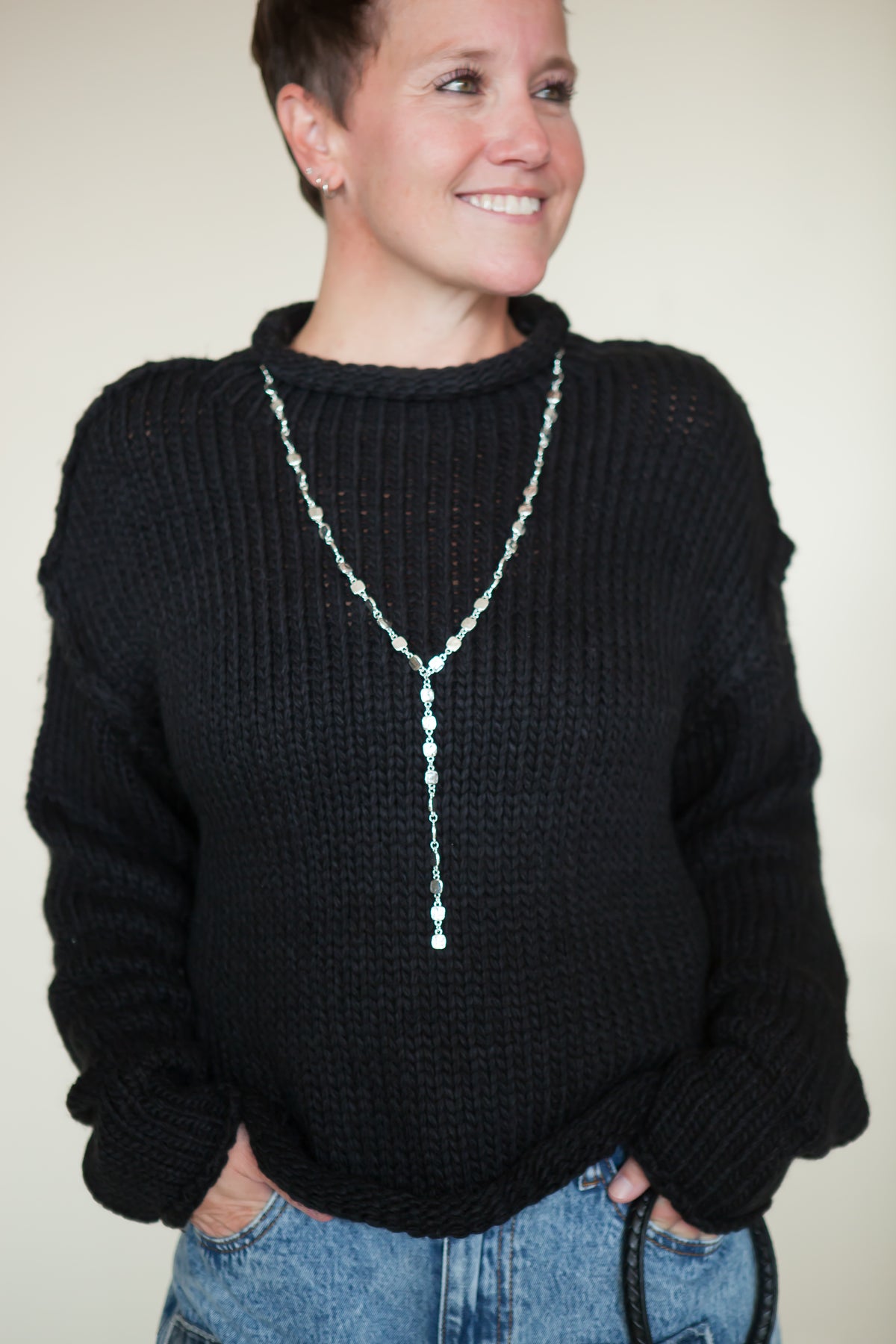 Everly Mock-Neck Knit Pullover