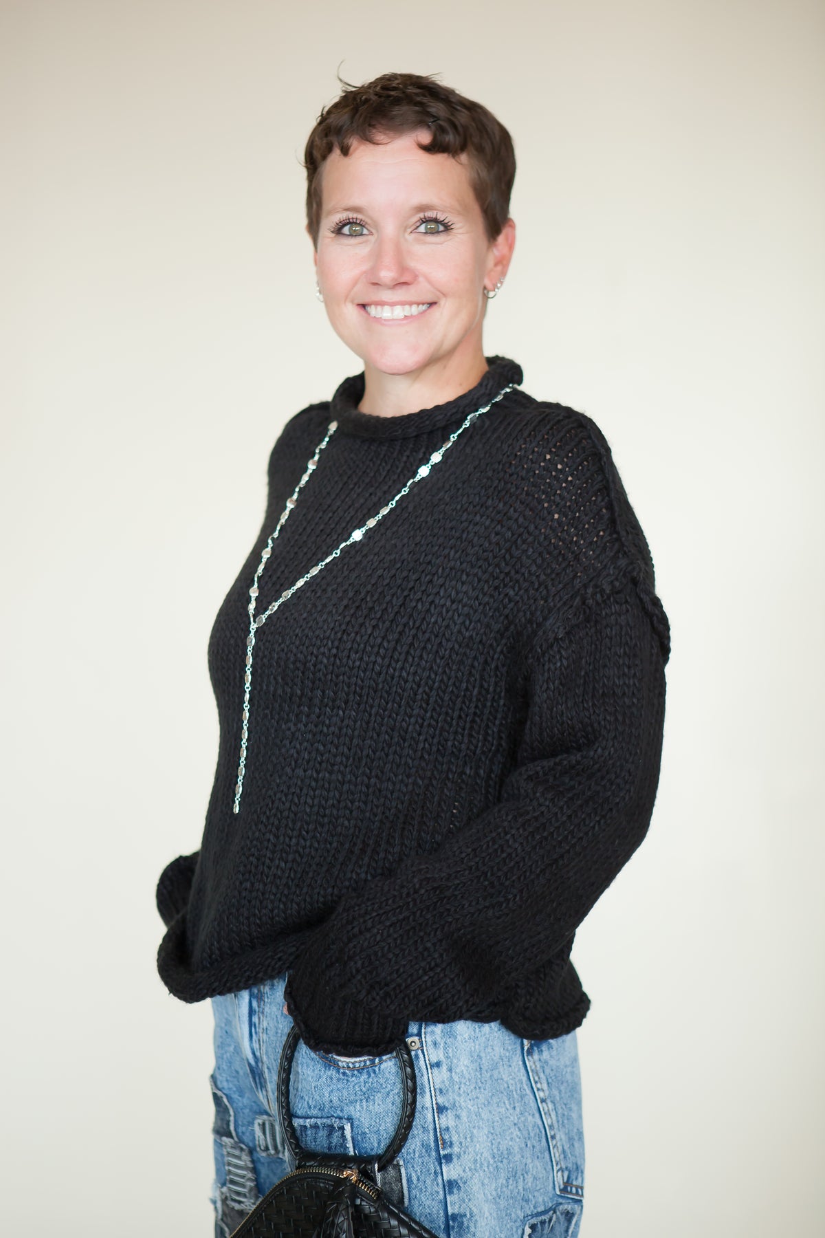 Everly Mock-Neck Knit Pullover