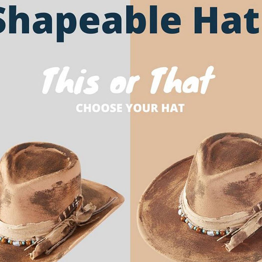 Vintage Versatile Shapeable Cowgirl Hat