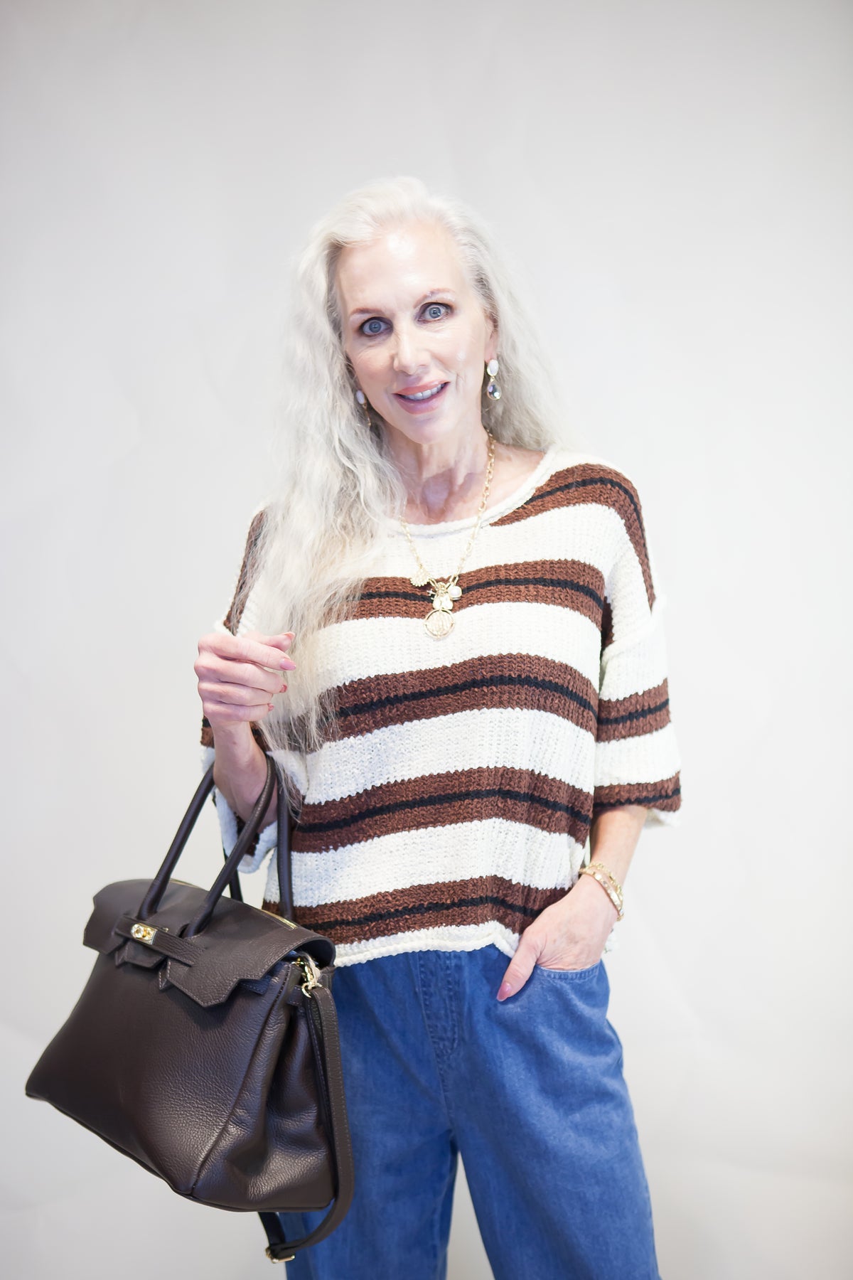 Sunday Stripe Slouchy Knit Sweater