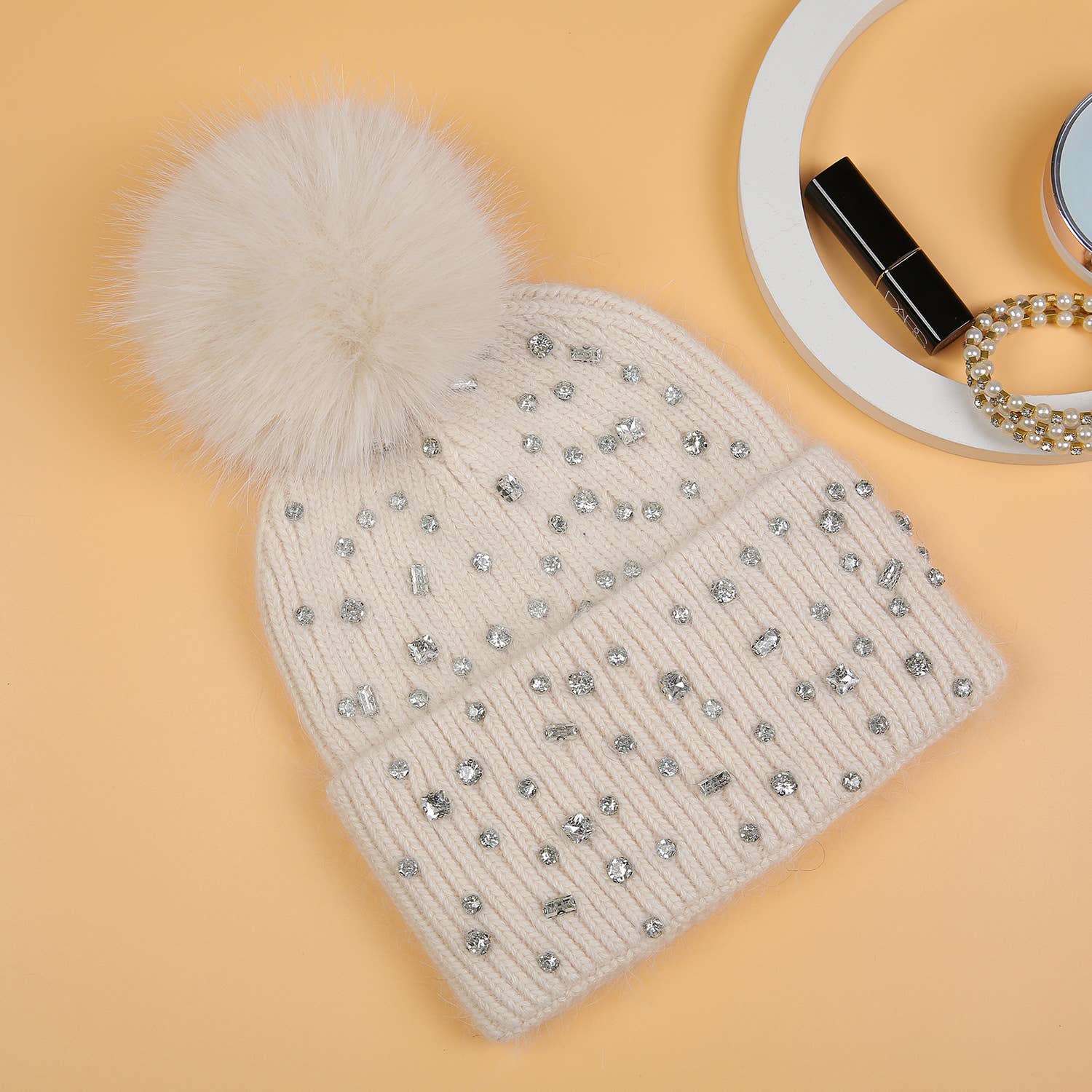Sparkling Gem Pompom Hat