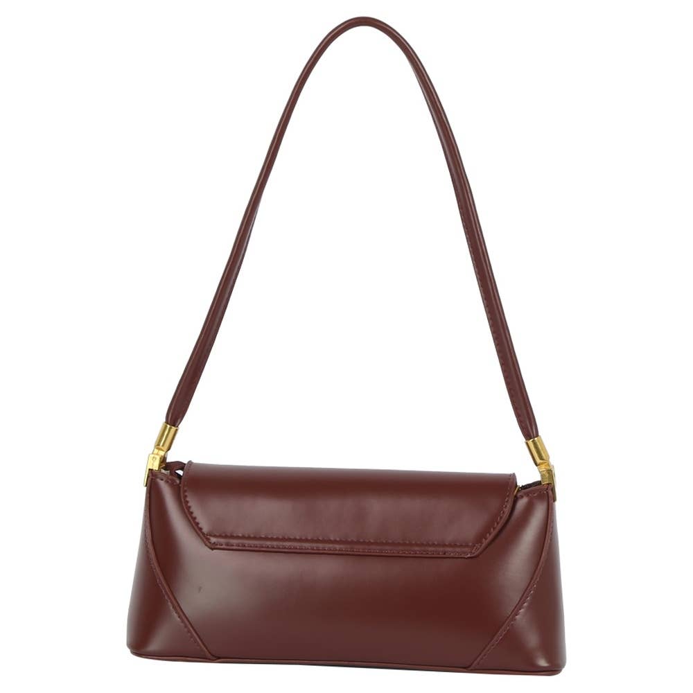 Push Lock Flap Shoulder Bag